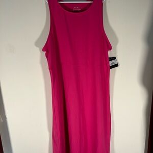 Eddie Bauer Pink Sheath Midi Dress Sleeveless Crew Neck